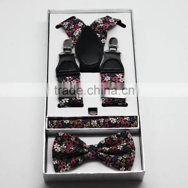 High Quality Bow Tie With Hanky and Suspenders Gift Box Sets photo-2