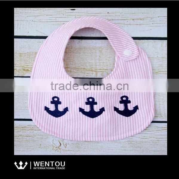 New Arrival Embroidered Seersucker Disposable Baby Bib photo-3