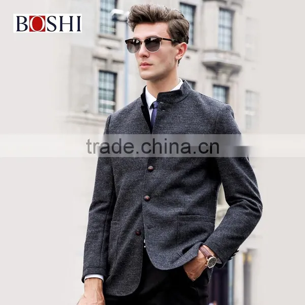 Latest Men Collar Designs Of Stand-away Collar Casual Jacket photo-2
