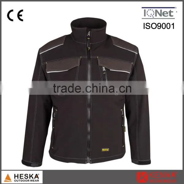 Mens TPU and Fleece 3 Layer Anti-abrasion Softshell Jacket Blue Men photo-2