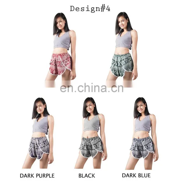 Lofbaz Women's Printed Lace Summer Beach Pom Pom Sexy Festival Hot Shorts photo-5