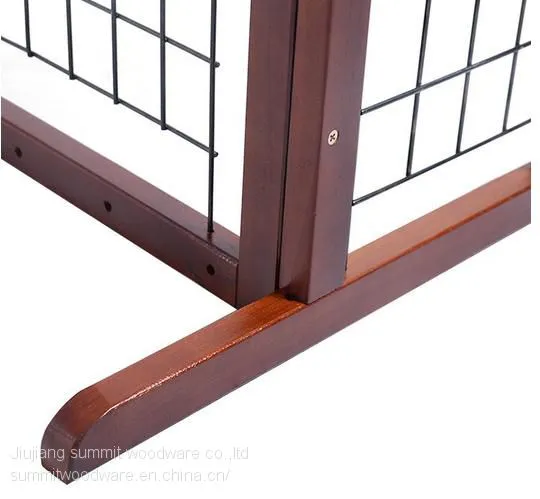 Wood Dog Gate Adjustable Indoor Solid Construction Pet Fence photo-3