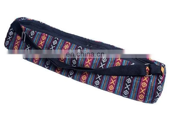 Handmade Yoga Mat Bag Totes Crossbody Bags Zipper With Cotton Lining Ethnic Hand Work Yoga Bag Mat Thai Ikat Cotton Wholesale photo-4