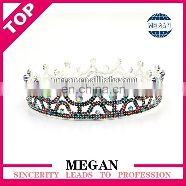 Round Full Jewelry Rhinestone Hair Crowm Wedding Cake Topper Bride Tiara Wholesale photo-5