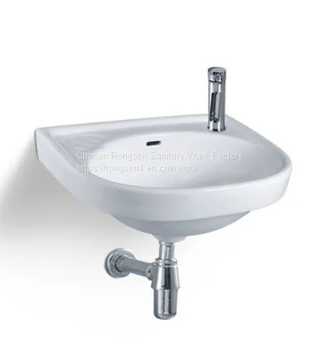 Factory Diretly Ceramics Wall Hung Small Size Corner Bathroom Wall Mounted Washing Hand Sink photo-2