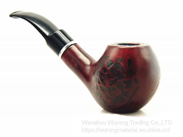 135mm Length Wooden Resin Short Tobacco Pipe With Small Black Line-dot Head for Smoking photo-4