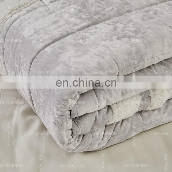 Sherpa Comforter and Throw Combo Set, Ultra Softy Fluffy Warm Checker Plaid Pattern Cold Winter Bedding Set photo-6