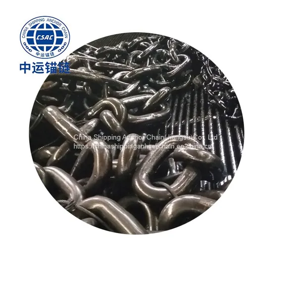 68mm Black Painted Floating Wind Power Platform Studless Link Anchor Chain