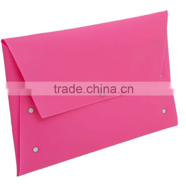 Custom Leather Envelope Clutch Front Lapel Leather Envelope Pouch Wallet Chic Press Stud Fastening Slim Leather Hand Bag photo-5