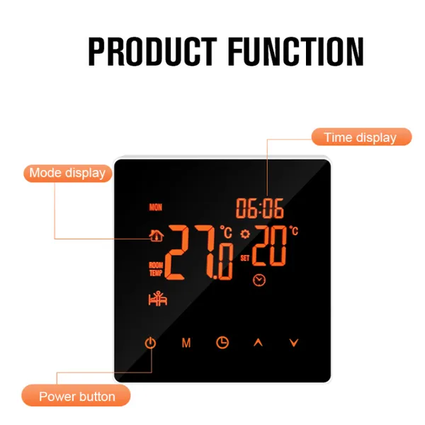 Control new graffiti smart WiFi electric ground heating temperature controller with programming water ground heating gas wall （Wechat:13510231336）