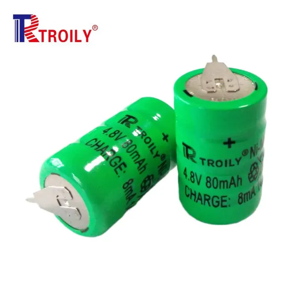 TROILY 4.8V 6.0V 80mAh 110mAh NIMH Button Rechargeable Battery photo-3