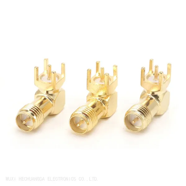 SMA KWE RF Adapter Female/male Jack Connector Right Angle Solder Type Antenna CONNECTOR PCB Mount 14.5MM photo-3