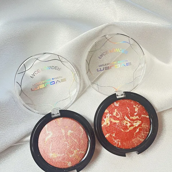 Fully Customized Marble Cute Powder Blusher Container Face Powder Oem Blusher Plate photo-2