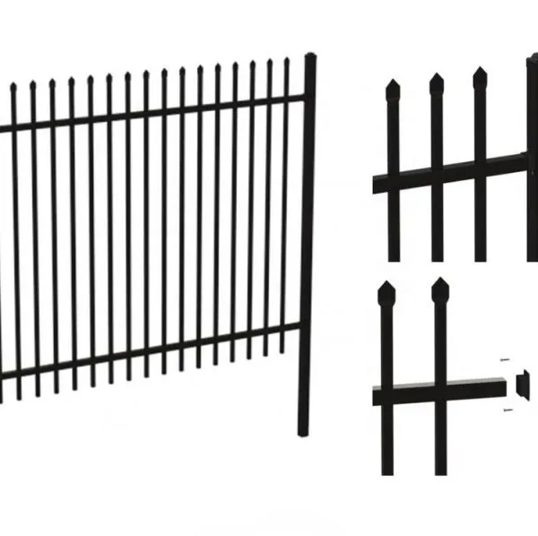 Wholesale 6ftx8ft Garden Black Metal Fences Powder Coated Anti Rust Galvanized Steel Fence Prices photo-2