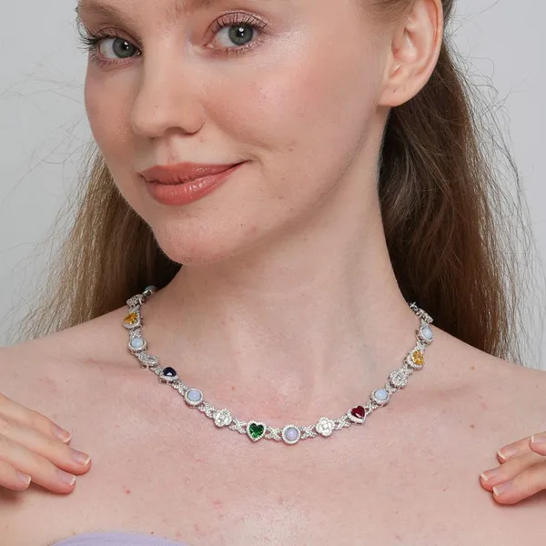 Shining Star Jewelry Fashion Women Jewelry Cz Tennis Chain Choker Necklace