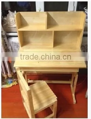 Solid Wood Pine Wood Table Student Desks and Chairs photo-3