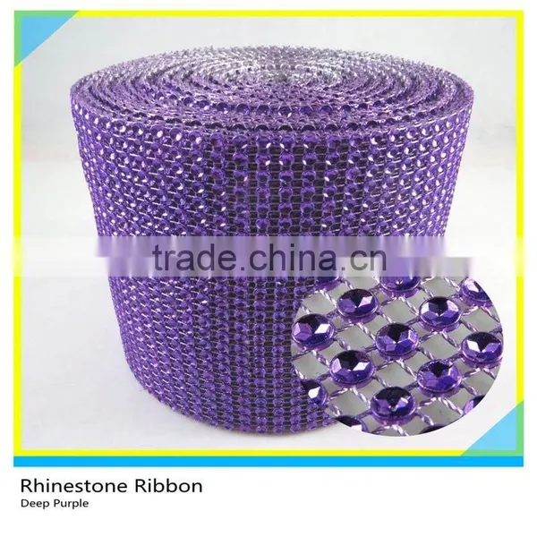 9 Lines Sapphire Rhinestone Plastic Base Material Mesh Roll Net 24 Rows photo-4