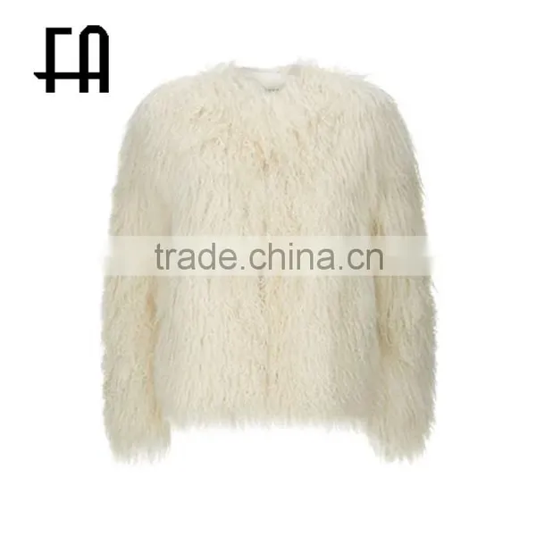 Factory wholesale fashion sheep fur jacket /lamb fur jacket
