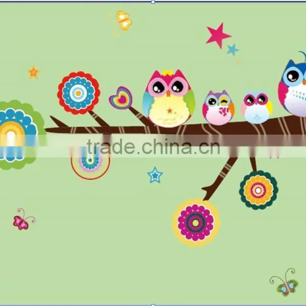 2016 Cute Colorful Owl Family Branch Butterfly PVC Wall Stickers Decal Decor for Kids Rooms photo-4