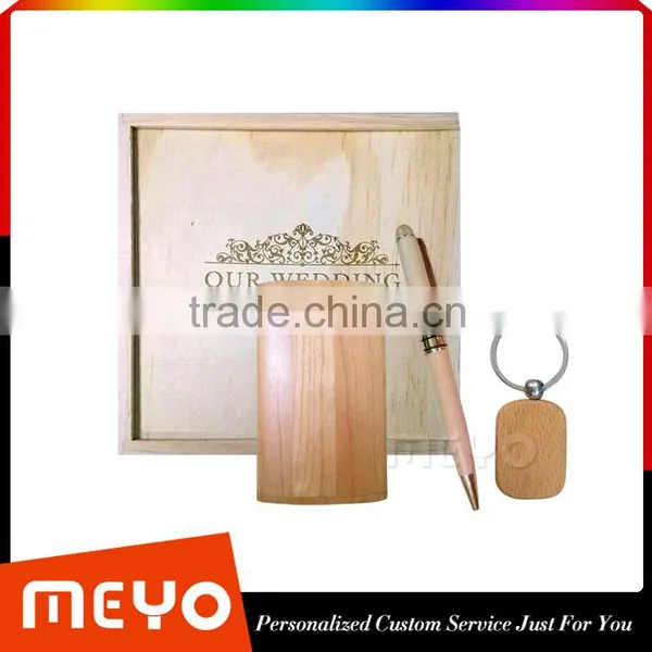 Custom Manufacturer Wood Keychain With Pen Gift Set photo-2