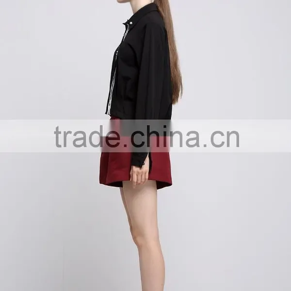 Fashion Black Long Sleeve Blouse Simple Design photo-4