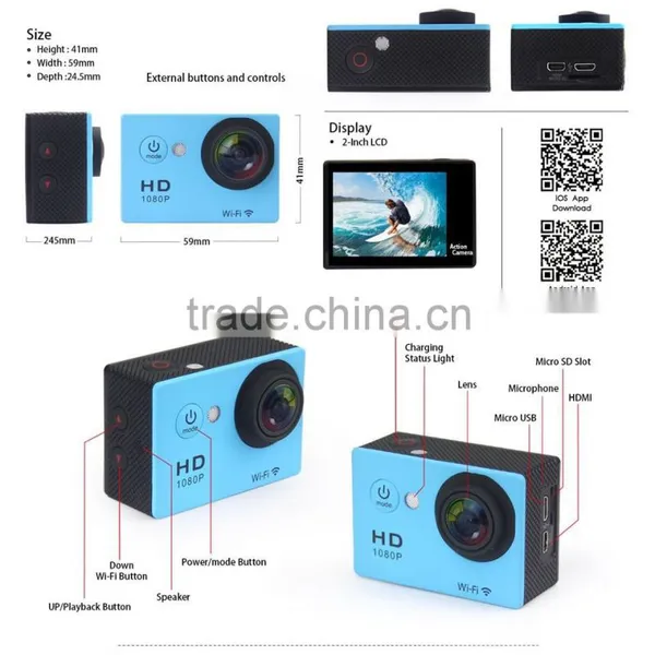 1080P Video WiFi and Remote Control Waterproof Sport Camera photo-5