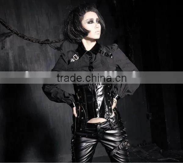Gothic Jacquard Shiny-leather Corset Blouse Y-409 From Punk Rave