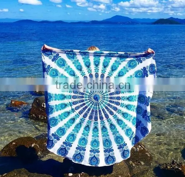 NEW Indian Mandala Round Boho Cotton Tablecloth Towel Blanket Throw Yoga Mat Beach Hippe Wall Tapestry
