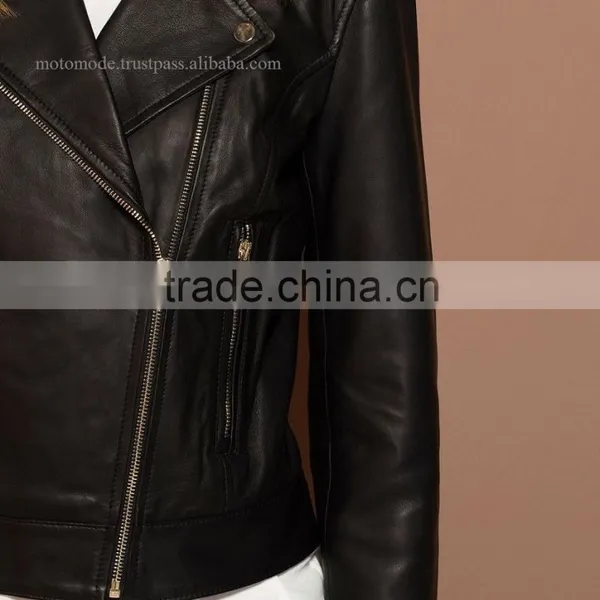 Sleek Look Woman Women Fashion Leather Jacket photo-3