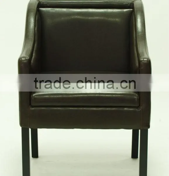 Modern Trapezoidal Streamline Design Genuine Leather Hotel Chair/Dining Chair/Restaurant Chair With Arm(KY-2610) photo-2