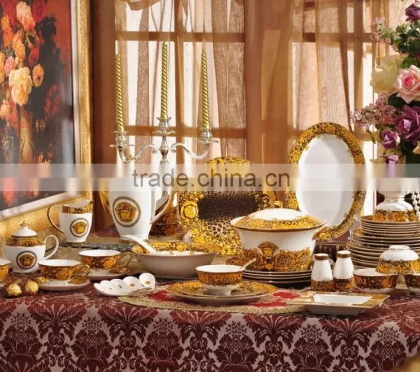 70pcs Luxury Pakistani Porcelain Dinner Set, Fine Bone China Dinner Set for 6 People photo-5