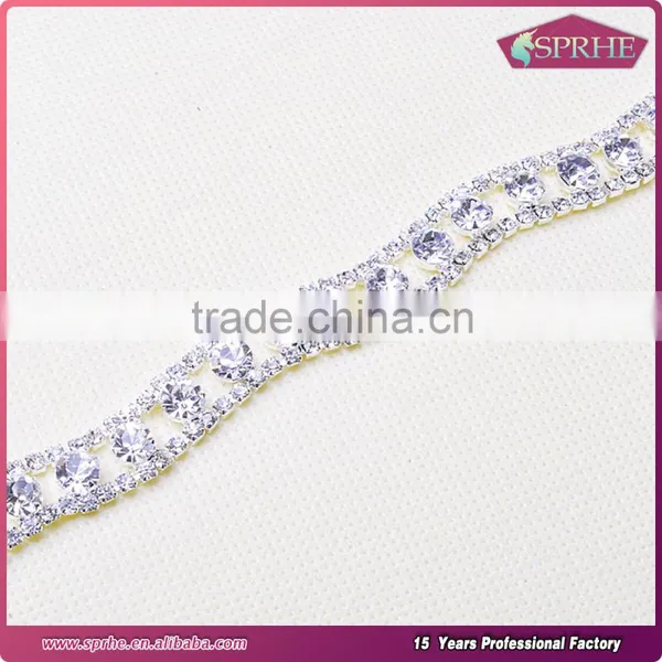 SPRHE Rhinestone Lace Chain Trimming