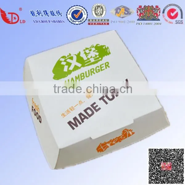 Eco-friendly Food Paper Box Disposable Hamburgers Box photo-3