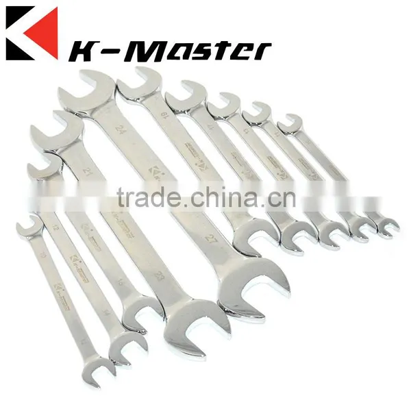 K-Master Mirror Polished Chrome Plated 8-27 Professional Double Open End Wrench photo-2