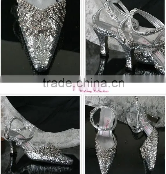 Silvery Shining WS-028 Bridal Wedding Shose Hot Sell New Arrival
