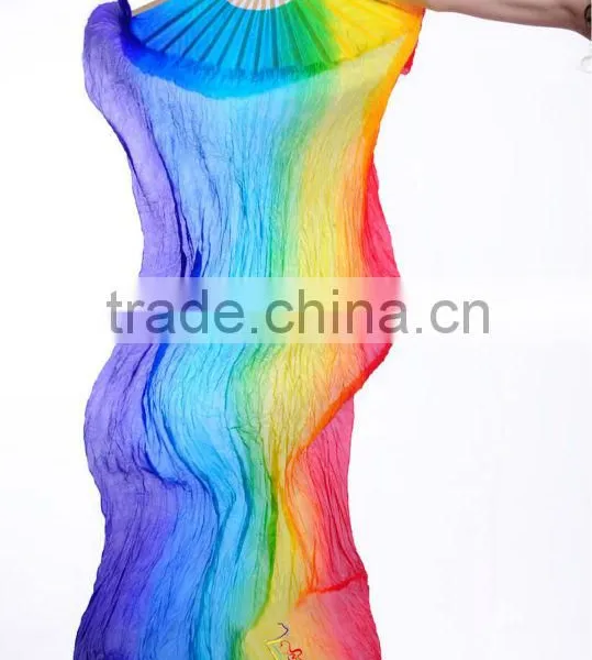 SWEGAL Belly Dance Silk Fan Veil,belly Dance Fan Veils SGBDD14006 photo-2