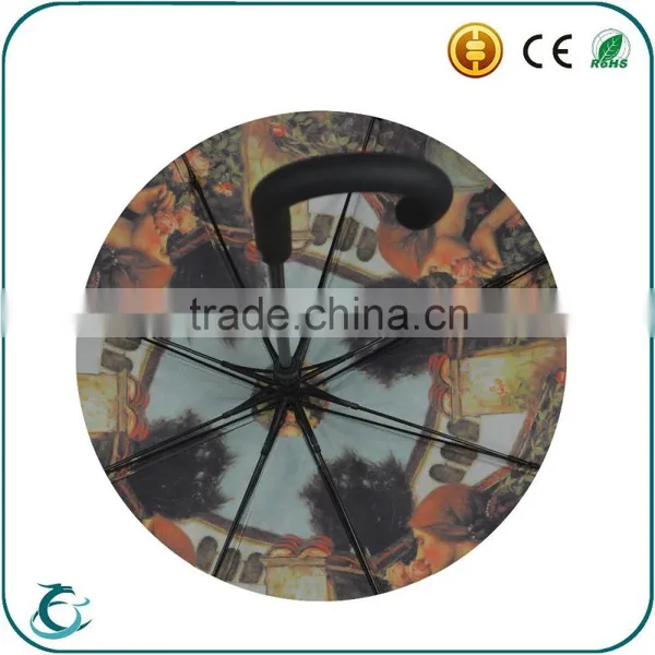 Change Fabric 2 Layer High Quality Straight Umbrella for Rain and Sun photo-6