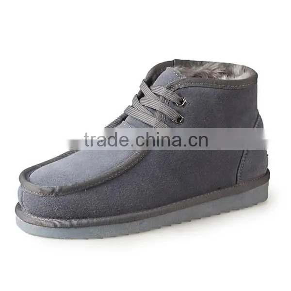 Soft Leather Warm Fur Linined Men European Style Snow Boots photo-4