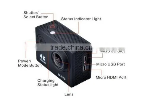 Mini Wifi Sport Helmet Camera 4k With Waterproof Case Used for Diving/surfing,swimming photo-4