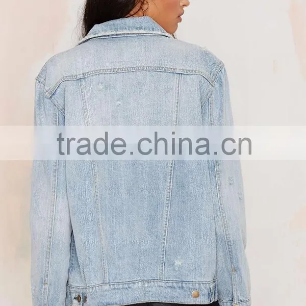OEM Service China Oversized Boyfriend Denim Jackets for Women photo-3