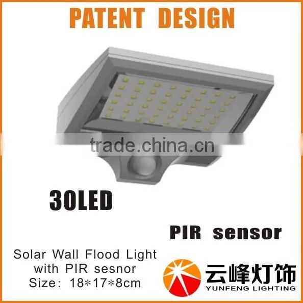 2015 New Patent Design Solar Wall Flood Light With PIR Sensor photo-3