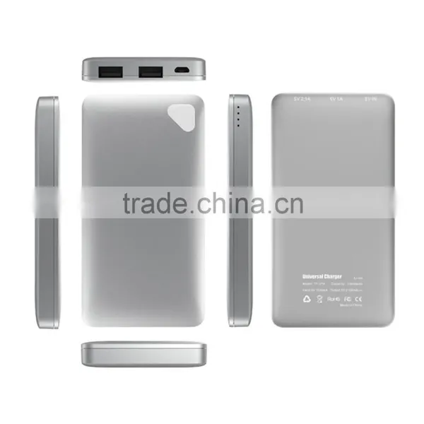 10000mAh Dual USB Ports External Charger Li-polymer Power Bank QC 2.0 With CE GCC ROHS photo-2