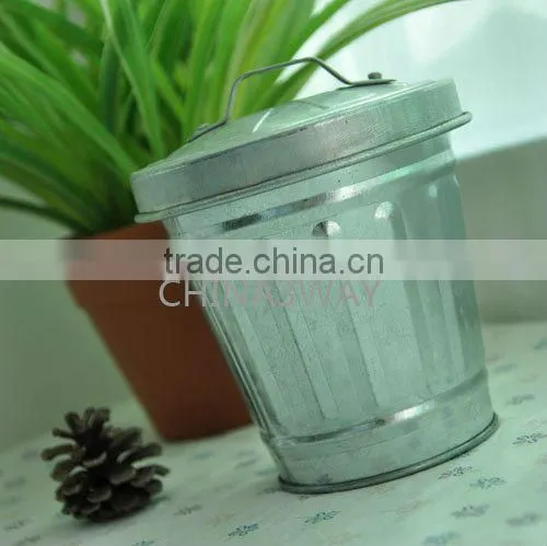 Galvanized Mini Garbage Can