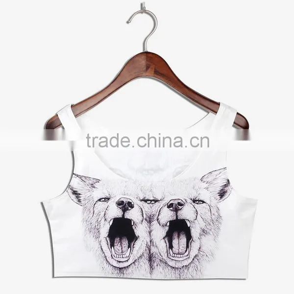 Latest Tops Designs Girls Animals Cat Print Vest N7-29