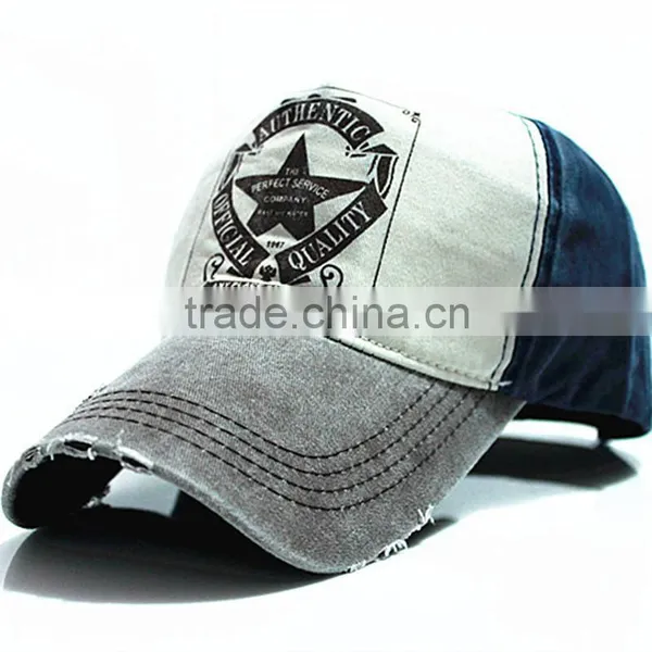 Distressed Vintage High Quality Embroidery Worn-out Baseball Cap photo-5
