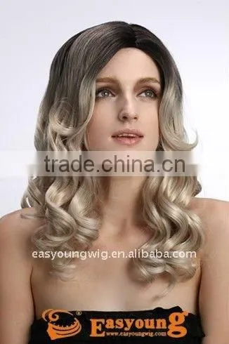 Abigail Hair Top Quality 20 Inch Black End Wavy End Blonded Color Synthetic Wigs photo-2