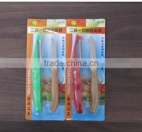 New 2pcs/set Paring Fruit Vegetable Utility4" Kitchen Ceramic Knife Sets + Peeler Light Green P10 photo-4