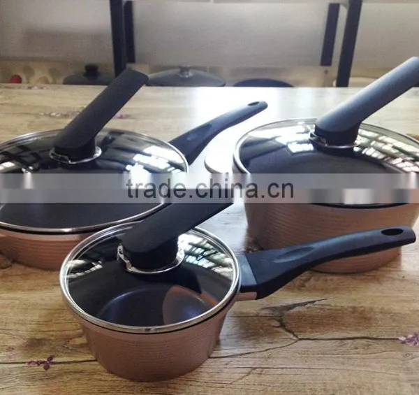 pink color Aluminum non-stick cookware set
