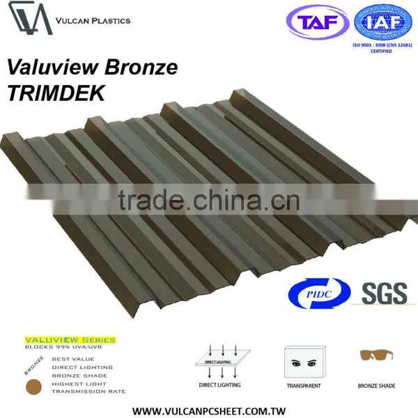 Co-Extruded Plastic Polycarbonate Corrugated Roofing Sheet (Valuview Bronze TRIMDEK) photo-5