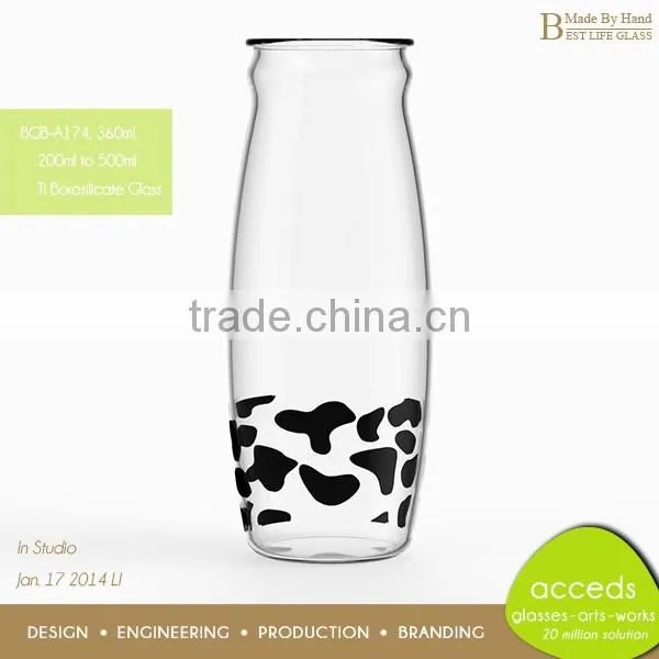 Personalized Pyrex Fancy Glass Milk Bottle photo-5